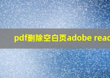 pdf删除空白页adobe reader